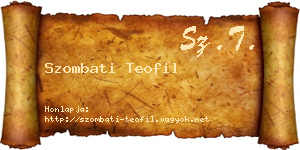 Szombati Teofil névjegykártya
